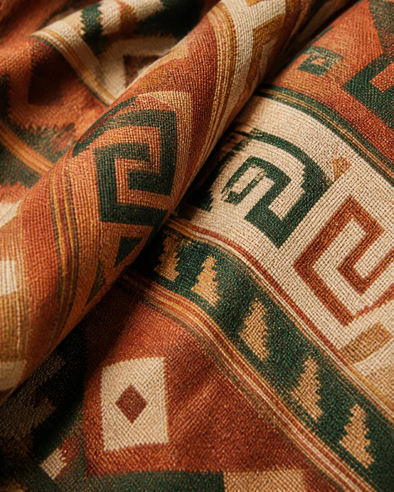 Handwoven textile in warm tones